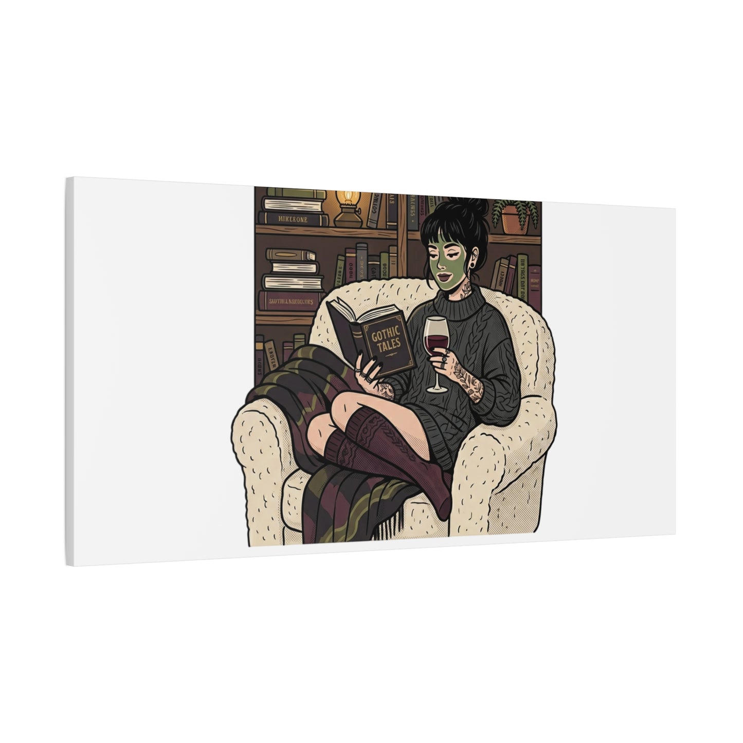 Mommy's Busy Reading Canvas, Book Lover Wall Art | Cozy Reader, Dark Academia