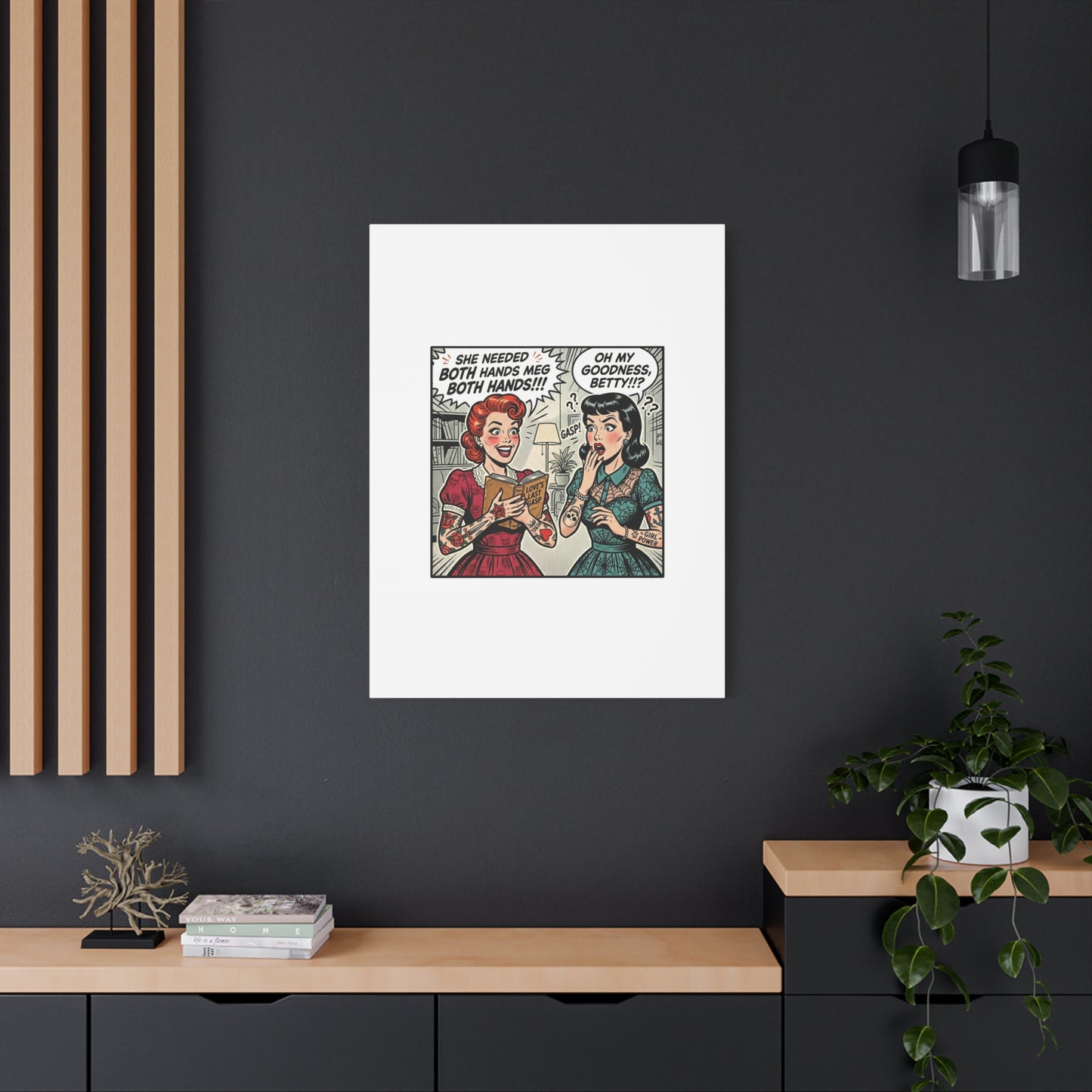 Bookish Comic Panel Matte Canvas | Book Lover, Reading Decor