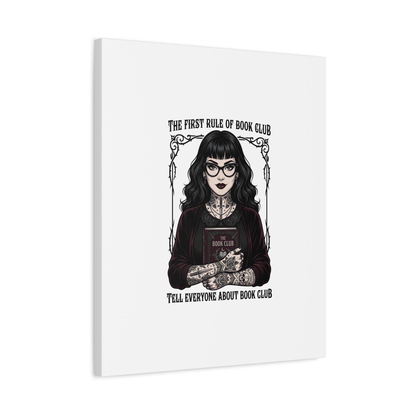 Book Club Rule Canvas | Book Lover, Dark Academia Reading Decor