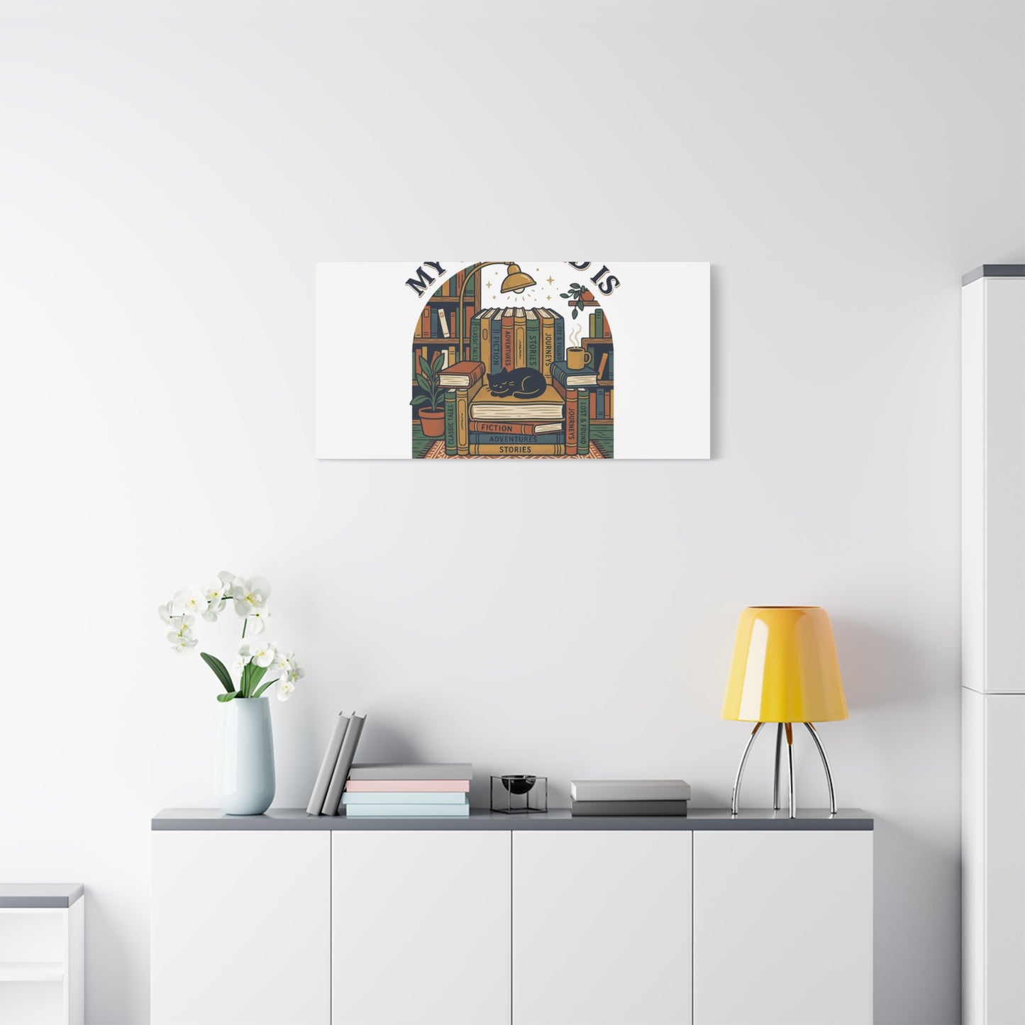 My Weekend Is Fully Booked Canvas | Book Lover, Cozy Reader Art