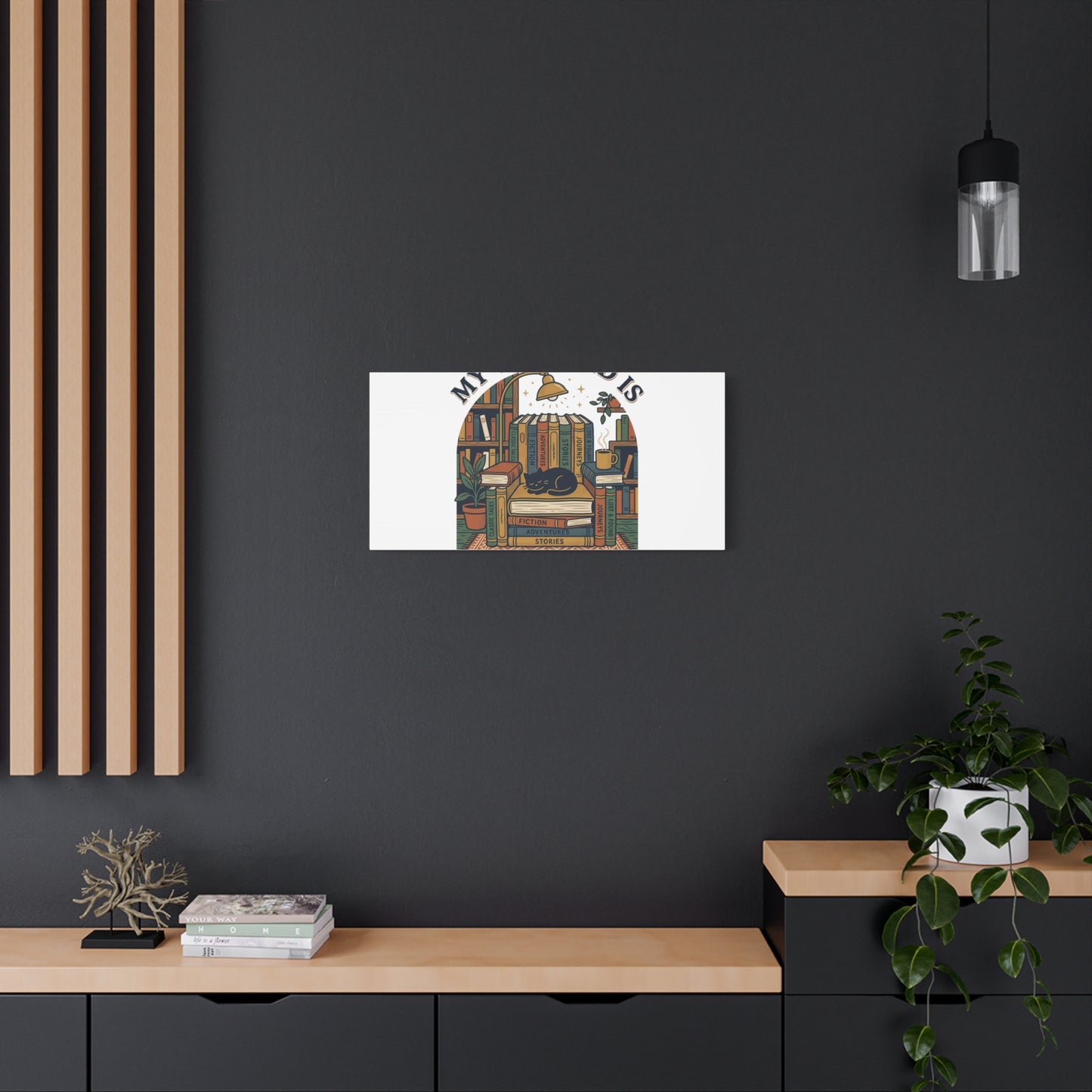 My Weekend Is Fully Booked Canvas | Book Lover, Cozy Reader Art