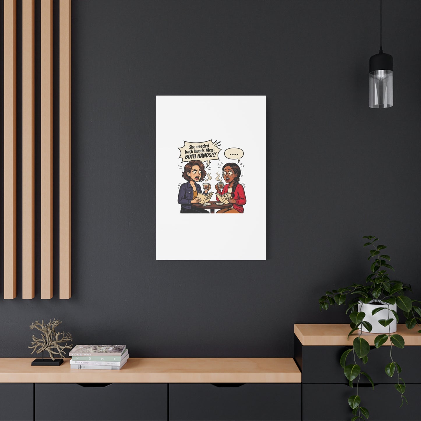 Bookish Comic Quote Canvas | Book Lover decor, Reading Room wall art