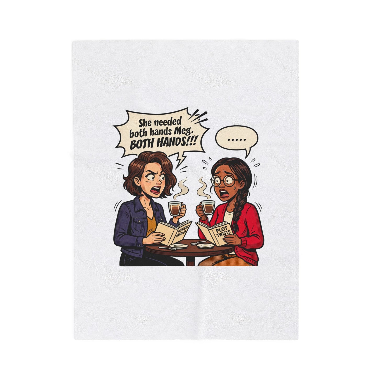 Bookish Comic Quote Velveteen Plush Blanket | Cozy Reader, Library Aesthetic