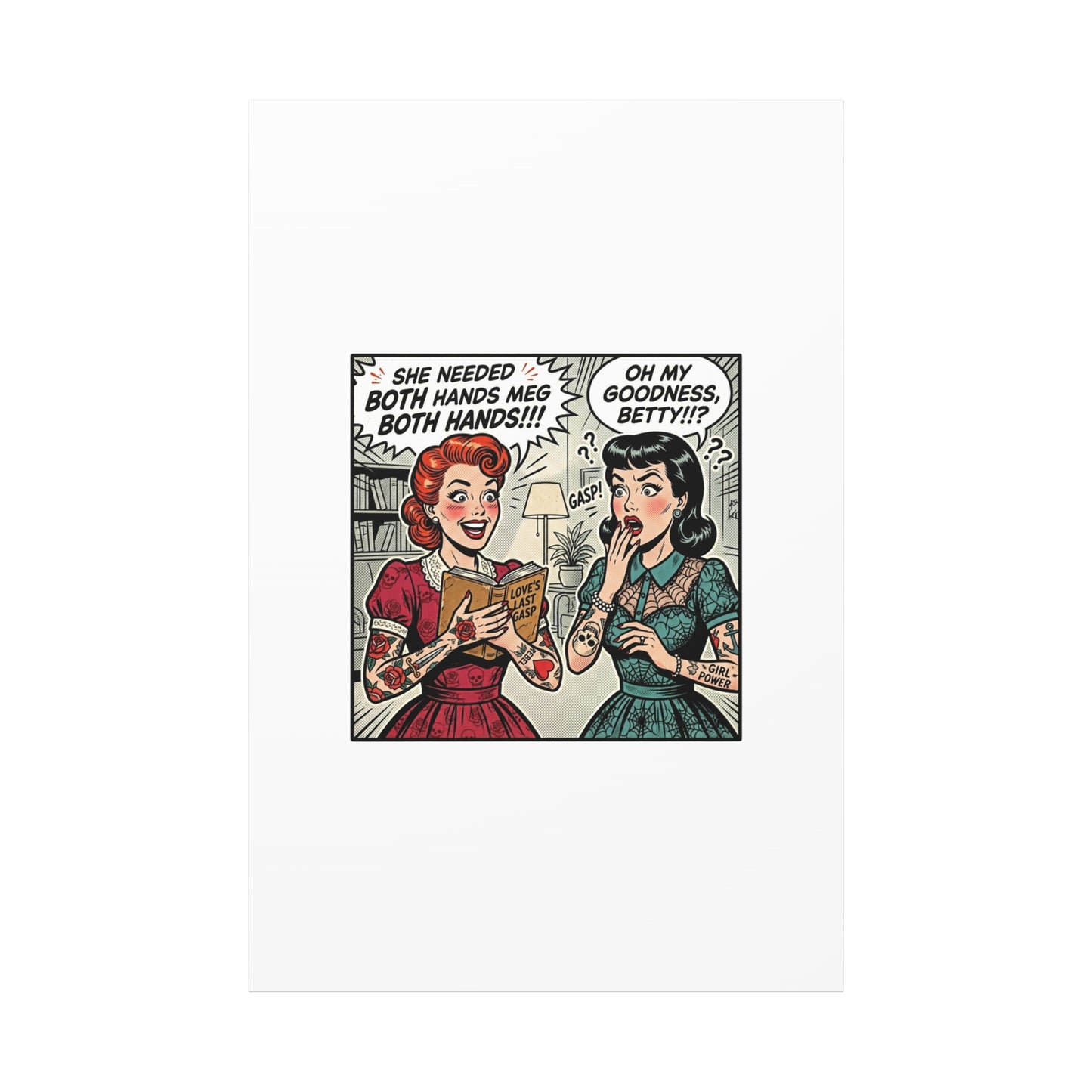 Bookish Comic Panel Matte Canvas | Book Lover, Reading Decor