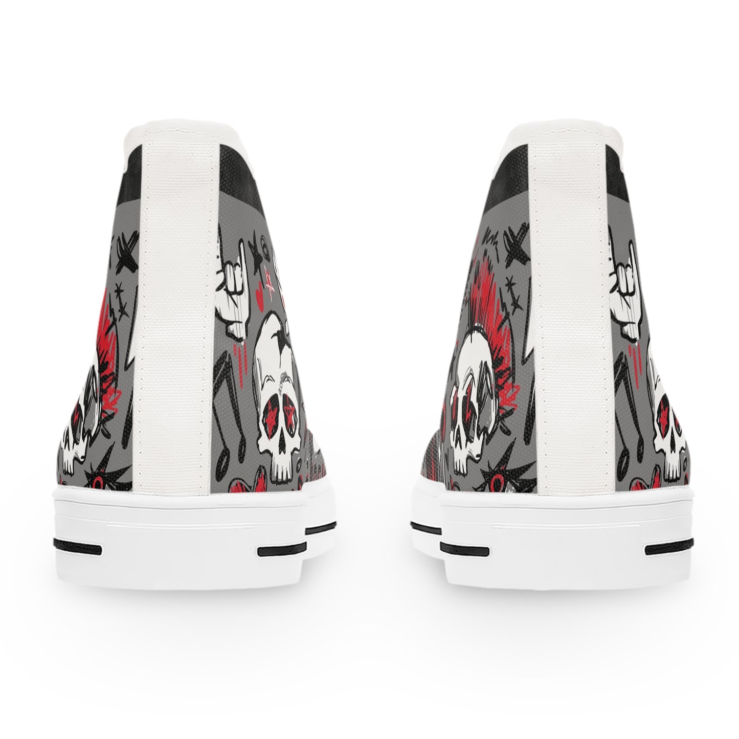 Women's Not A Phase High Top Sneakers — Rock Skull Punk Graphic Canvas Shoes