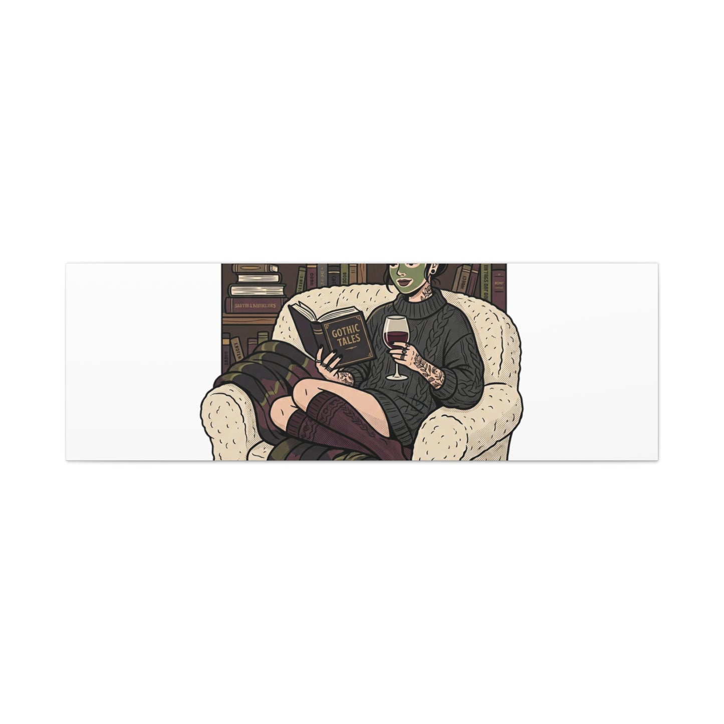Mommy's Busy Reading Canvas, Book Lover Wall Art | Cozy Reader, Dark Academia