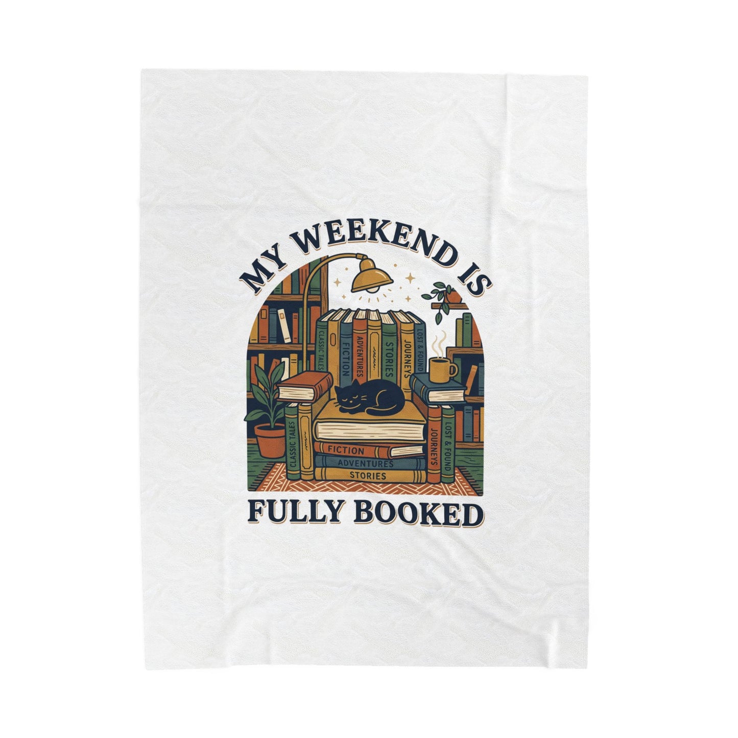 Fully Booked Velveteen Plush Blanket | Book Lover, Cozy Reader