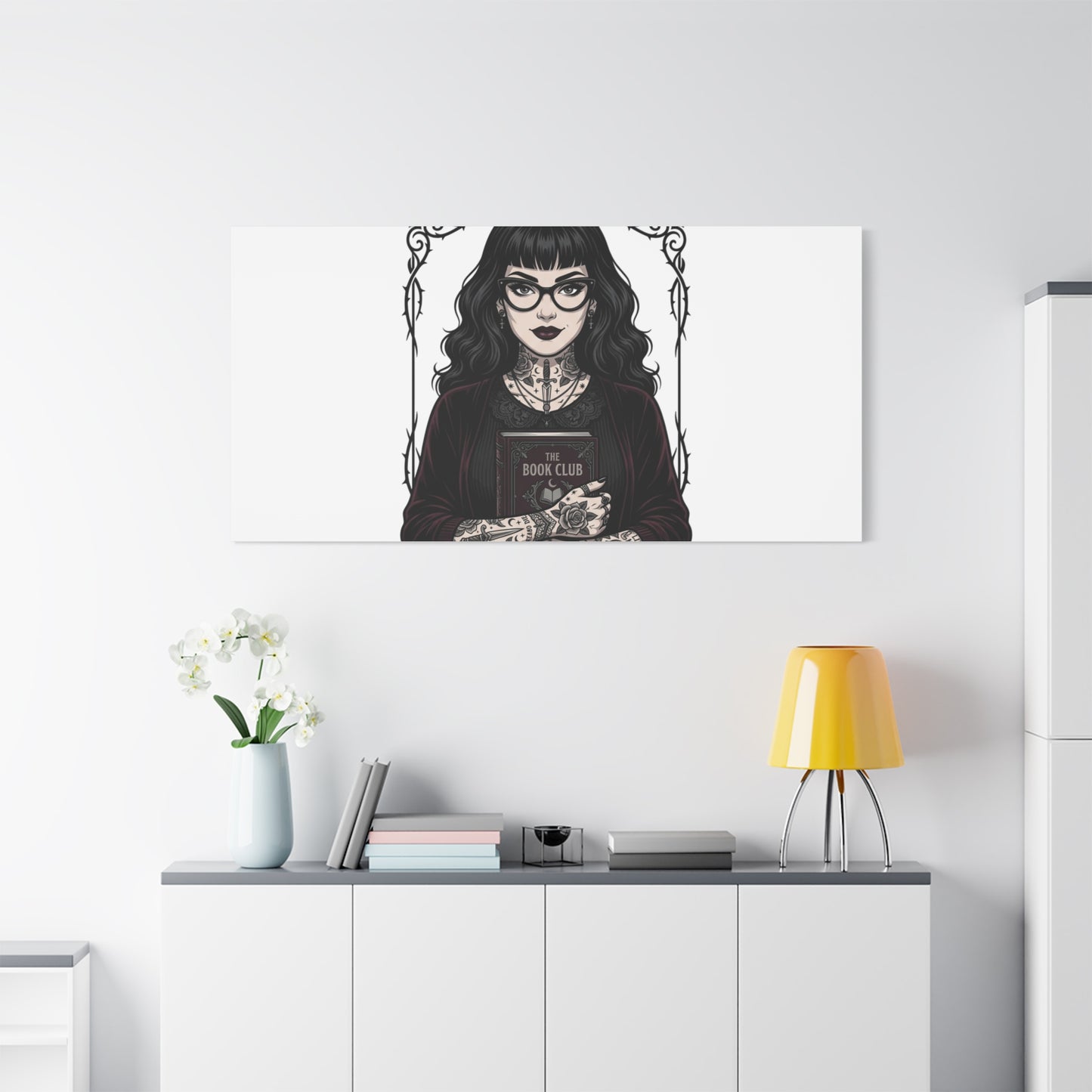 Book Club Rule Canvas | Book Lover, Dark Academia Reading Decor
