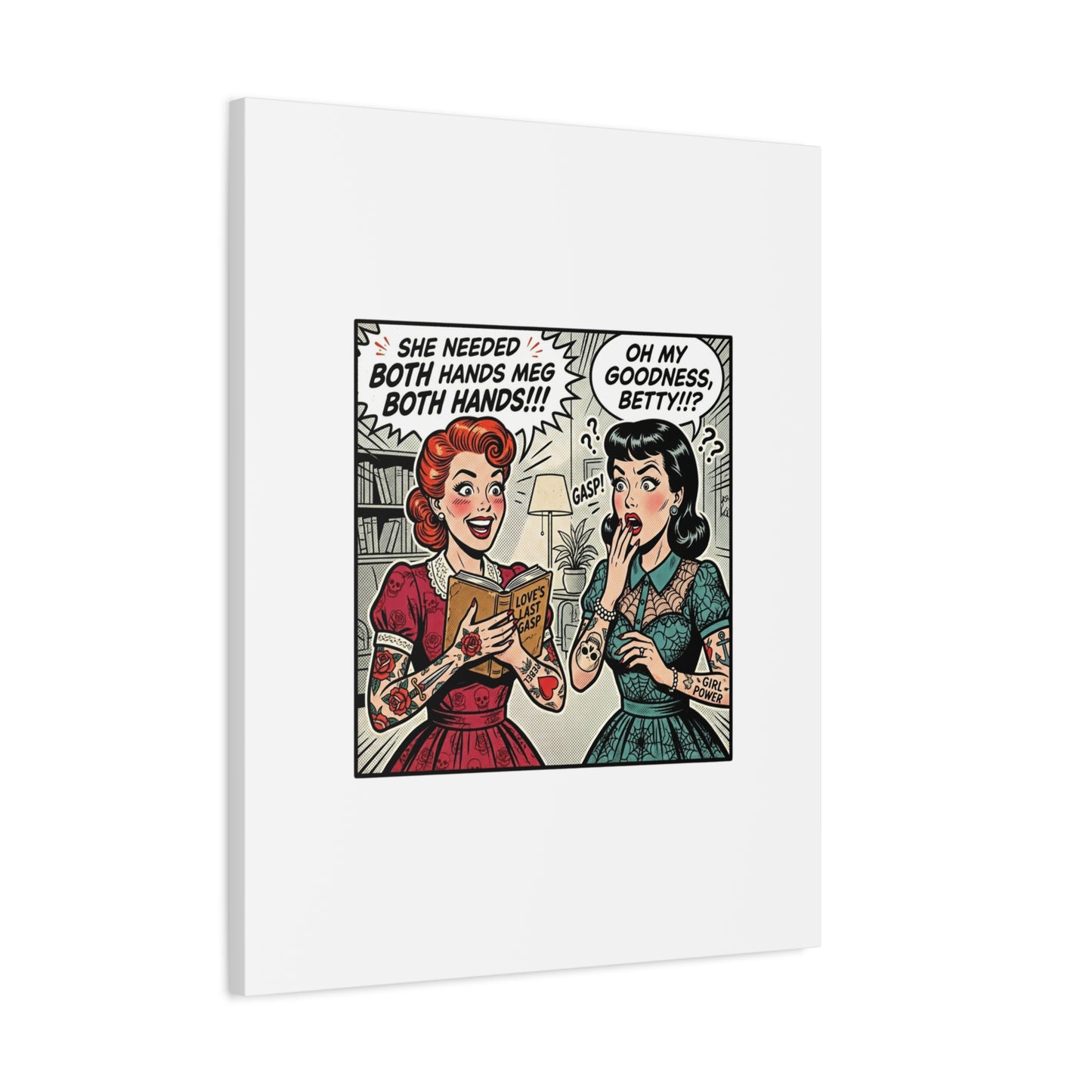 Bookish Comic Panel Matte Canvas | Book Lover, Reading Decor