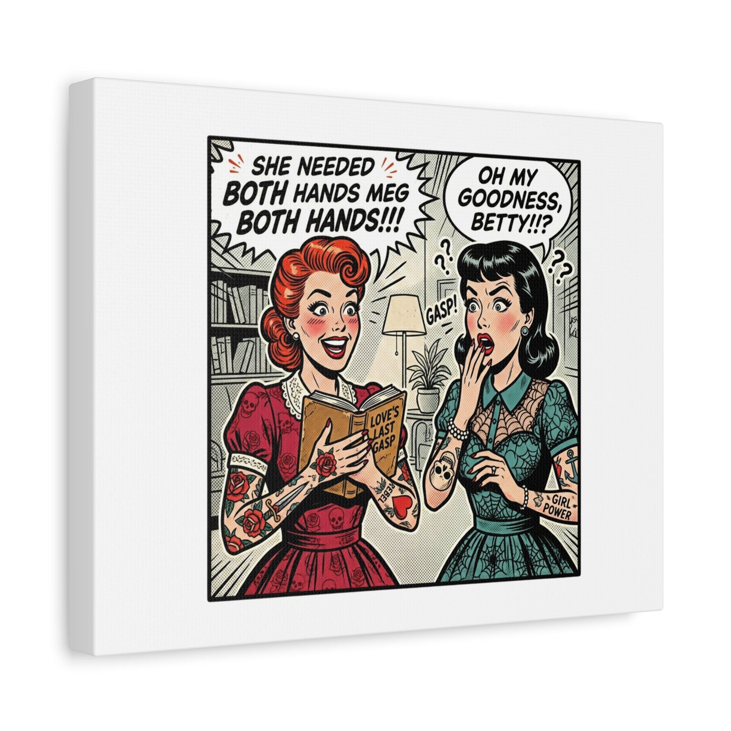 Bookish Comic Panel Matte Canvas | Book Lover, Reading Decor