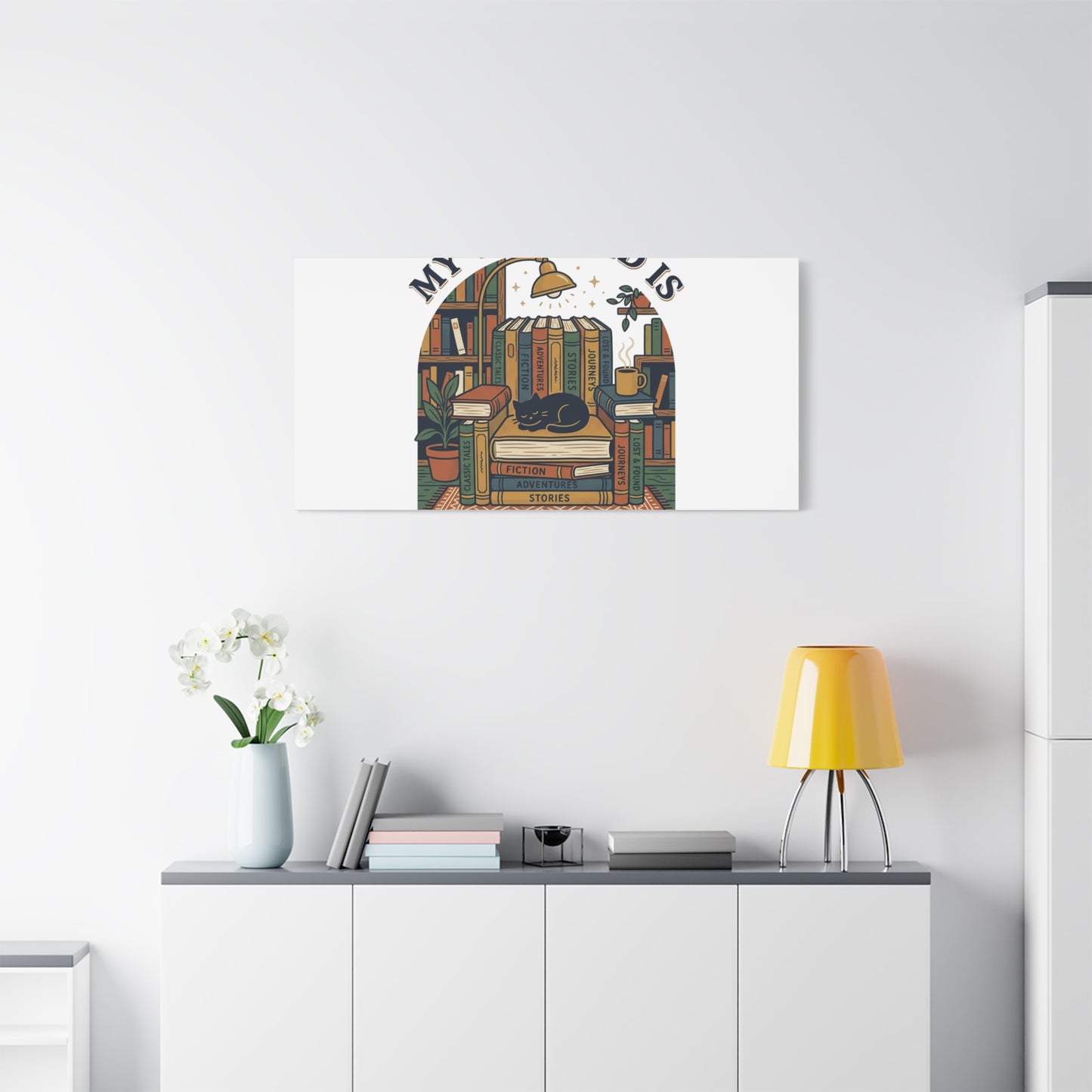My Weekend Is Fully Booked Canvas | Book Lover, Cozy Reader Art