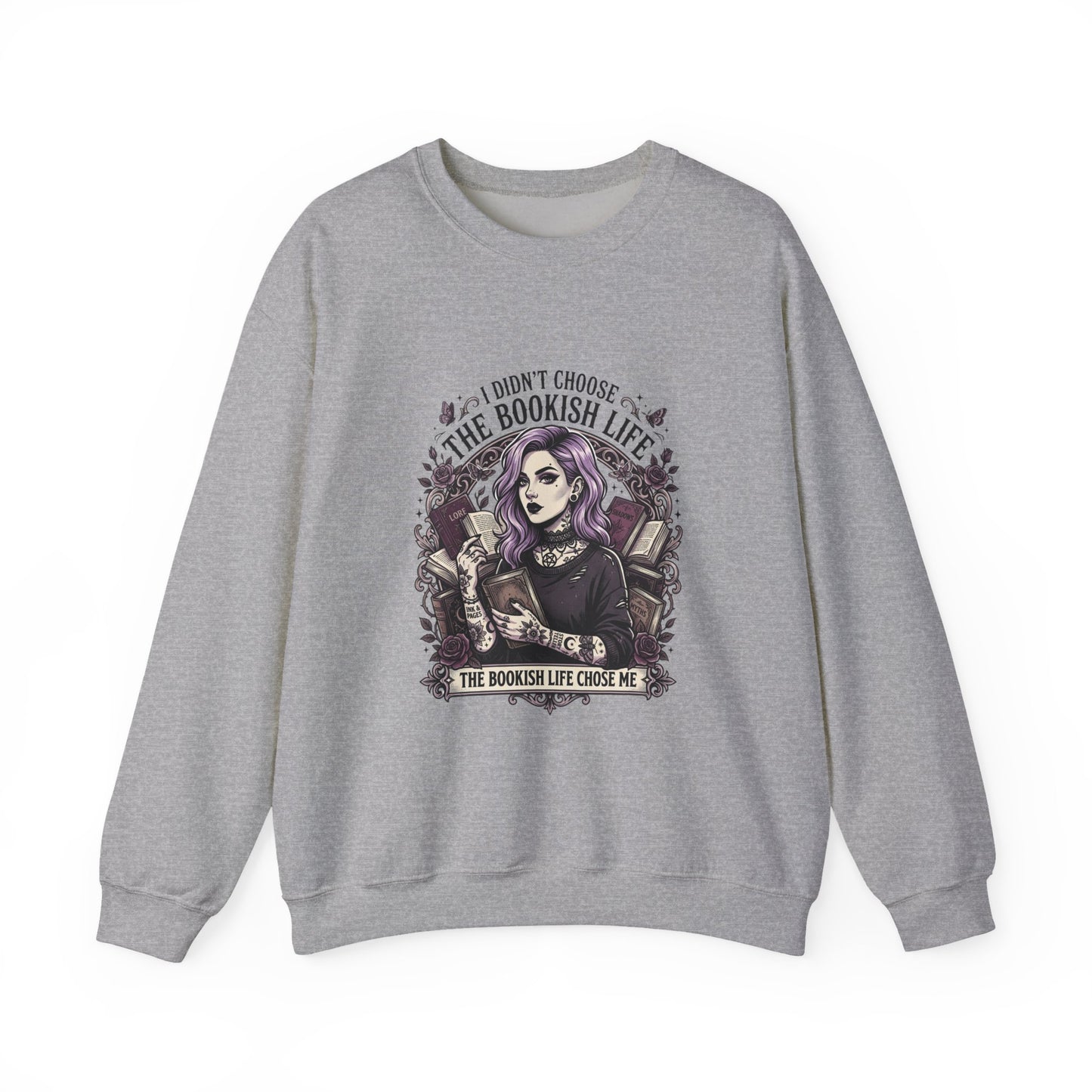 Bookish Life Crewneck Sweatshirt | Dark Academia, Reading Shirt