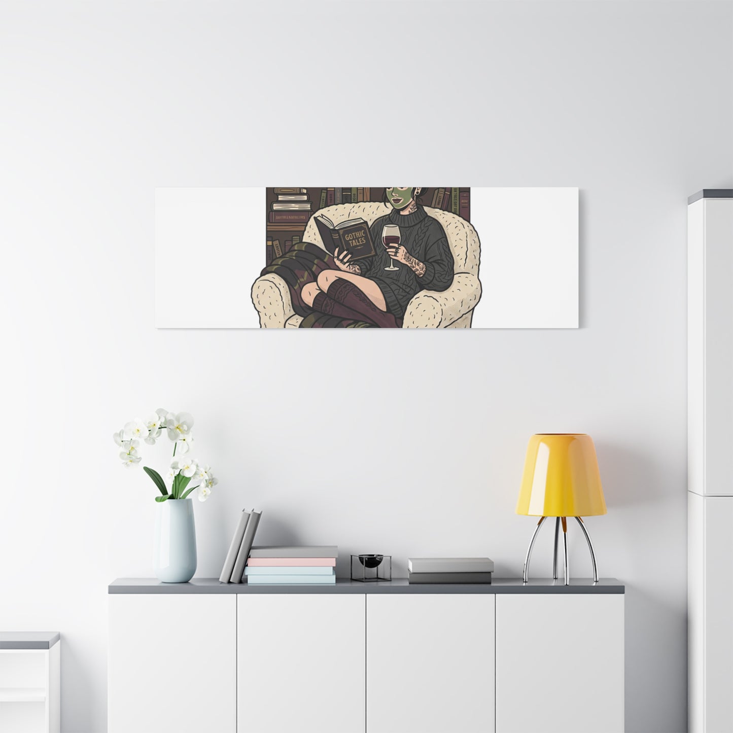 Mommy's Busy Reading Canvas, Book Lover Wall Art | Cozy Reader, Dark Academia