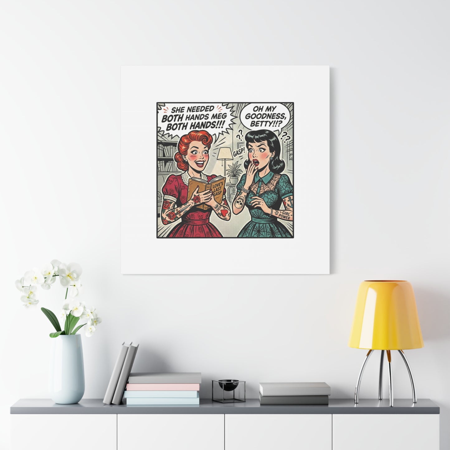 Bookish Comic Panel Matte Canvas | Book Lover, Reading Decor