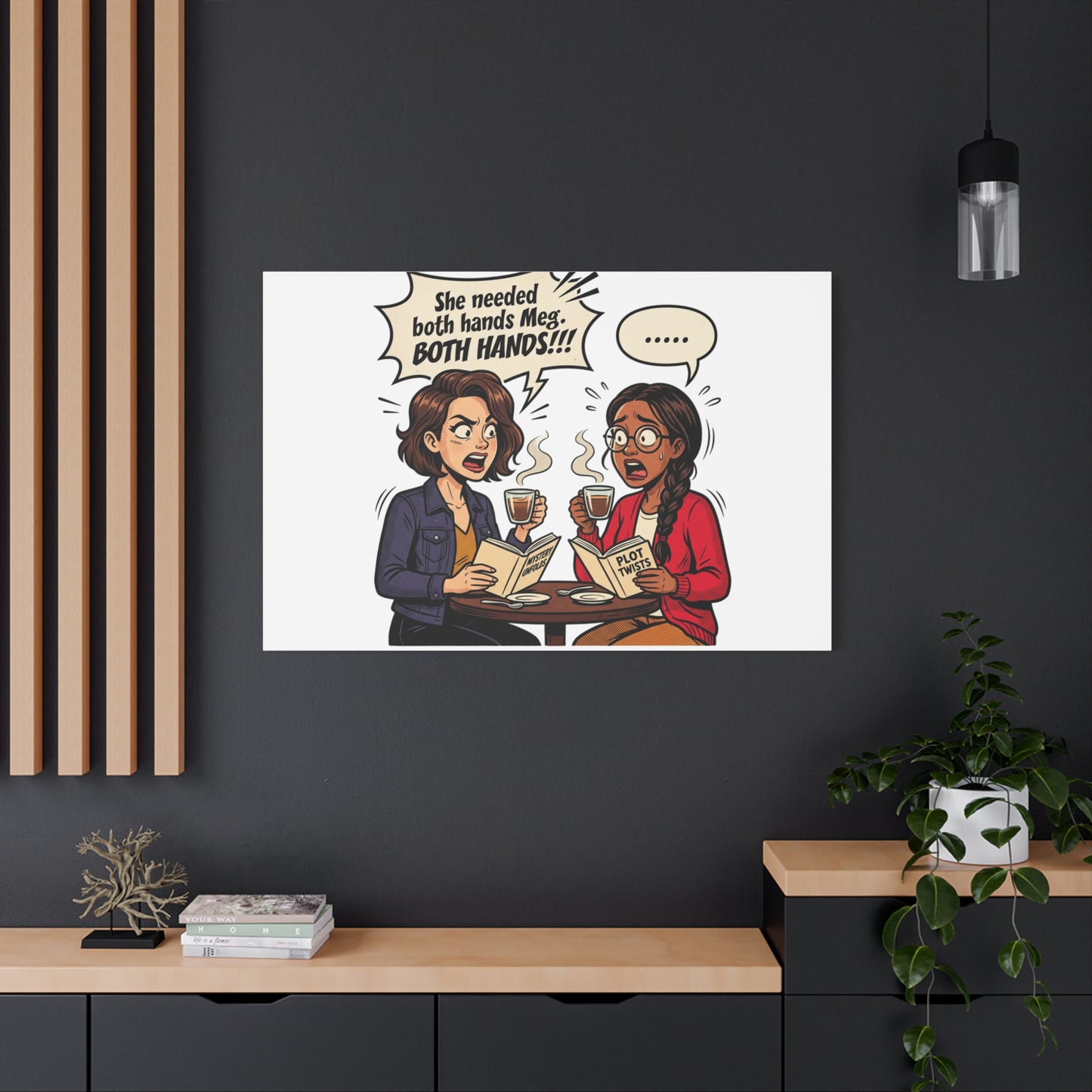 Bookish Comic Quote Canvas | Book Lover decor, Reading Room wall art