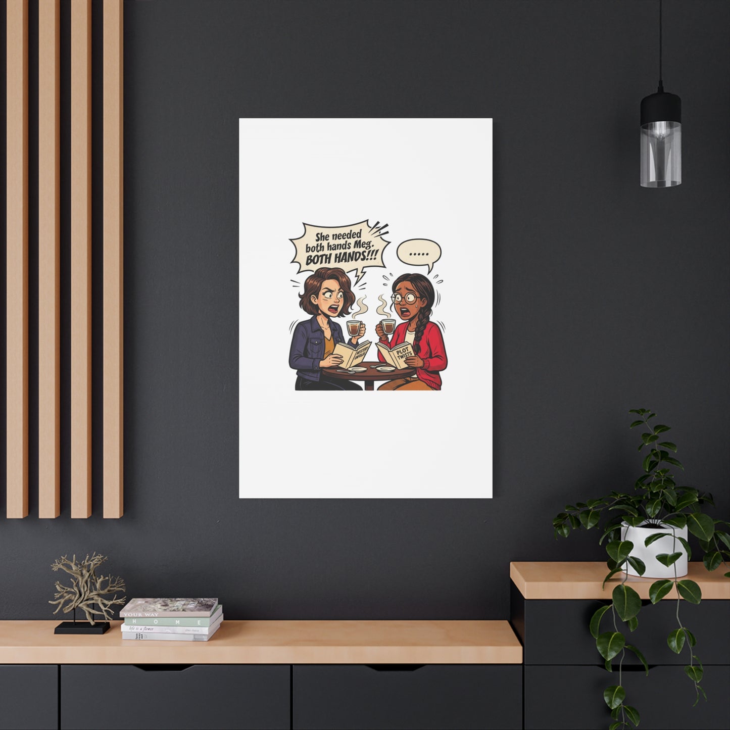 Bookish Comic Quote Canvas | Book Lover decor, Reading Room wall art