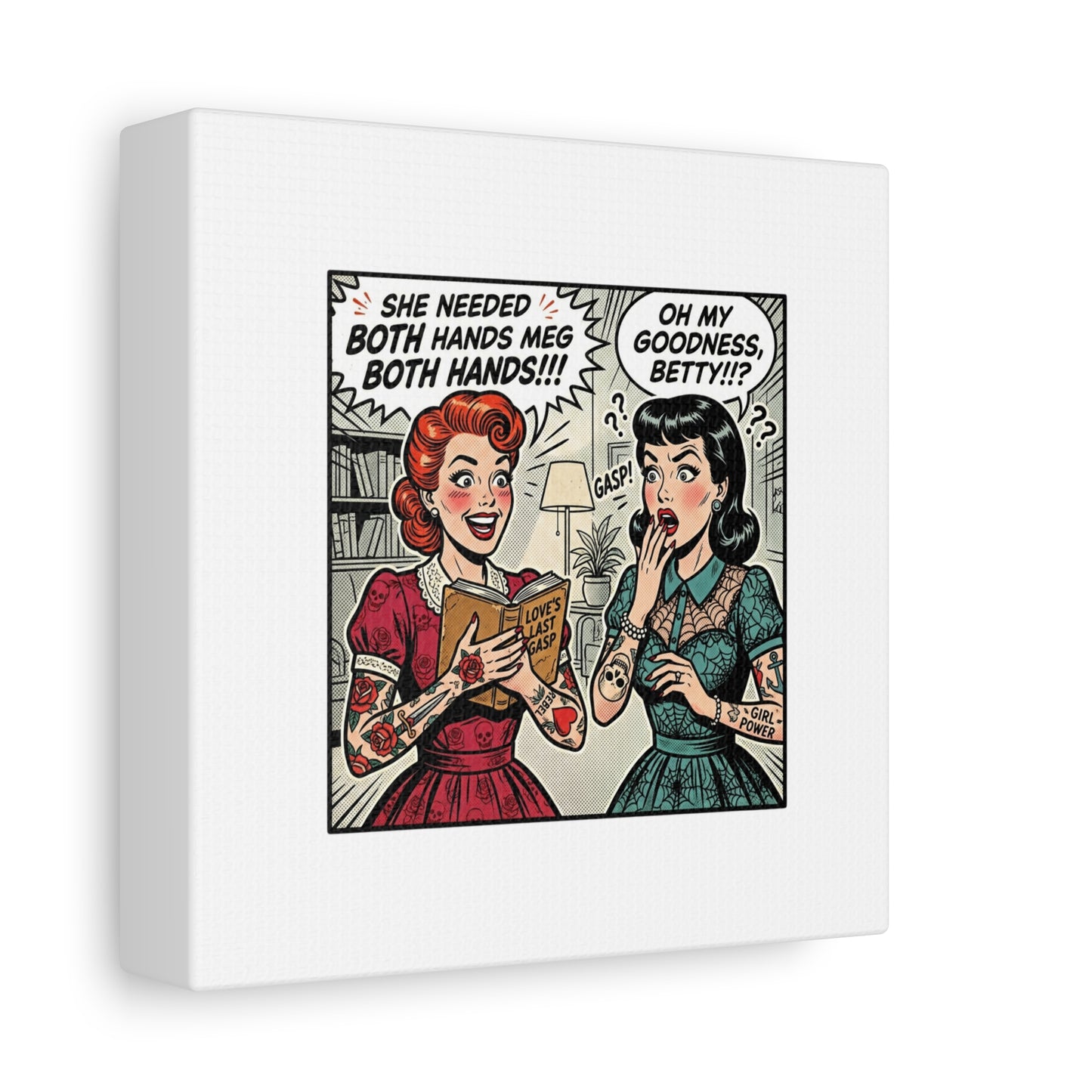 Bookish Comic Panel Matte Canvas | Book Lover, Reading Decor