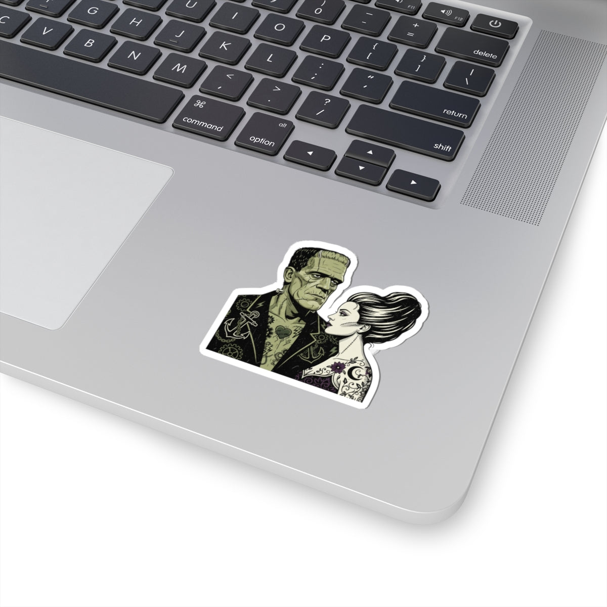 Monster Love Kiss-Cut Stickers | Grunge Revival, 90s Punk Plaid Vibe