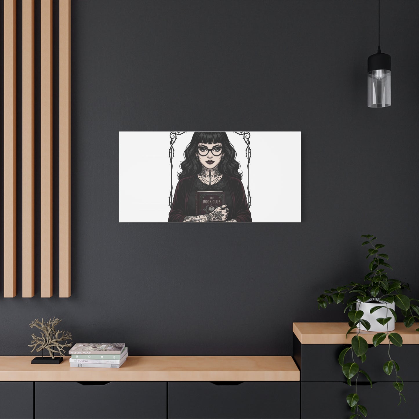 Book Club Rule Canvas | Book Lover, Dark Academia Reading Decor