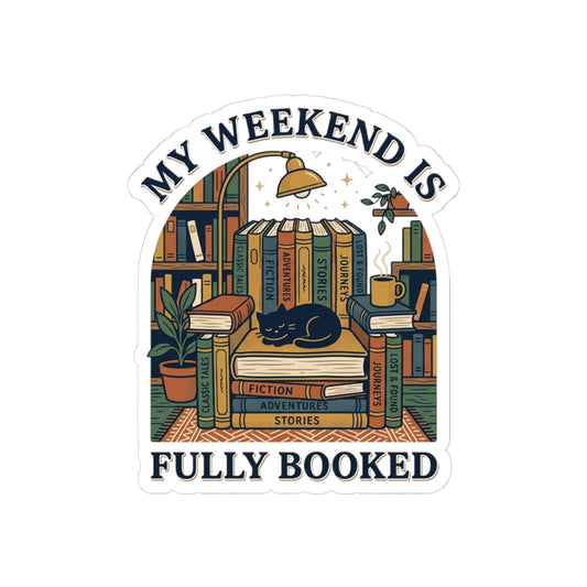 Fully Booked reading sticker | Book Lover, cozy reader decal