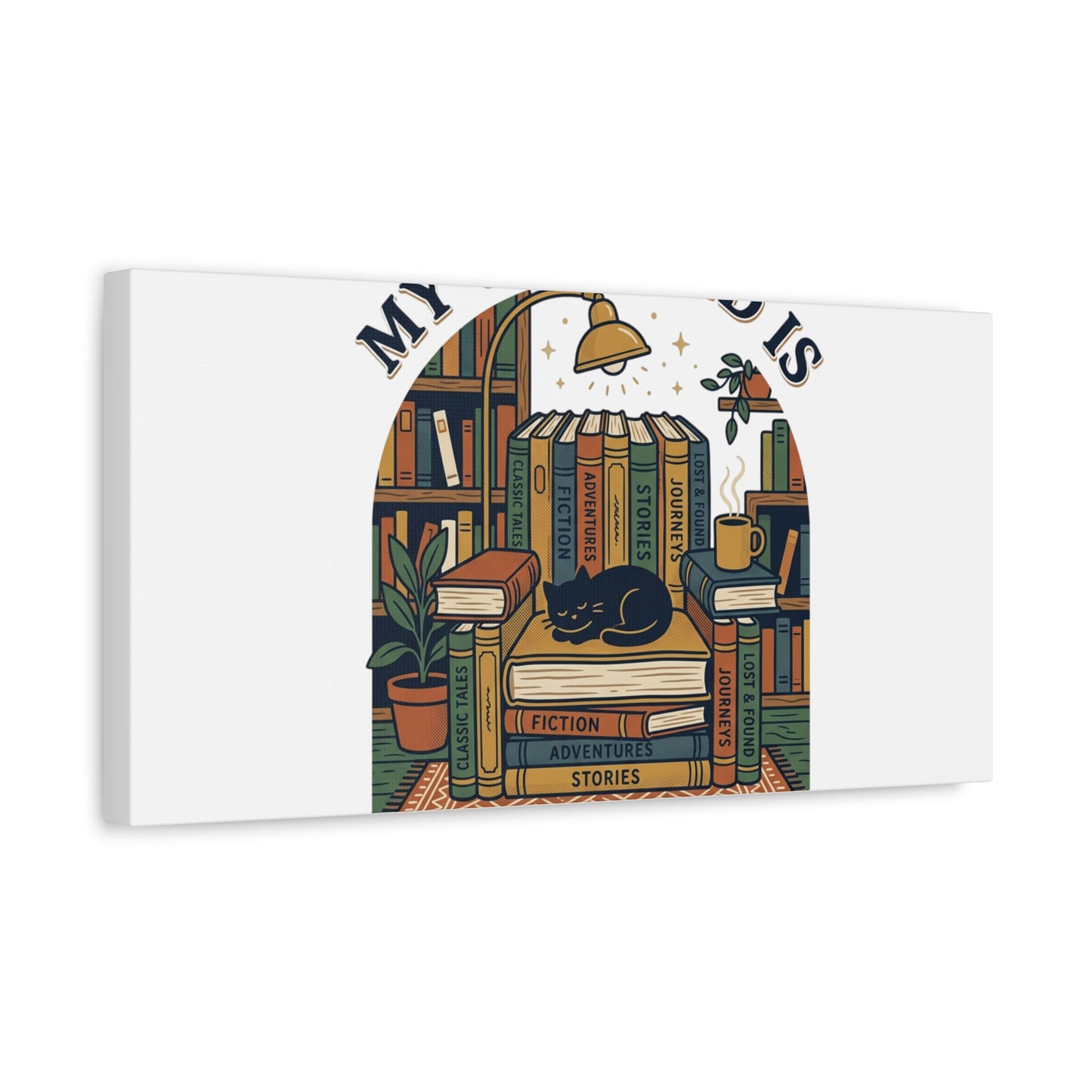 My Weekend Is Fully Booked Canvas | Book Lover, Cozy Reader Art