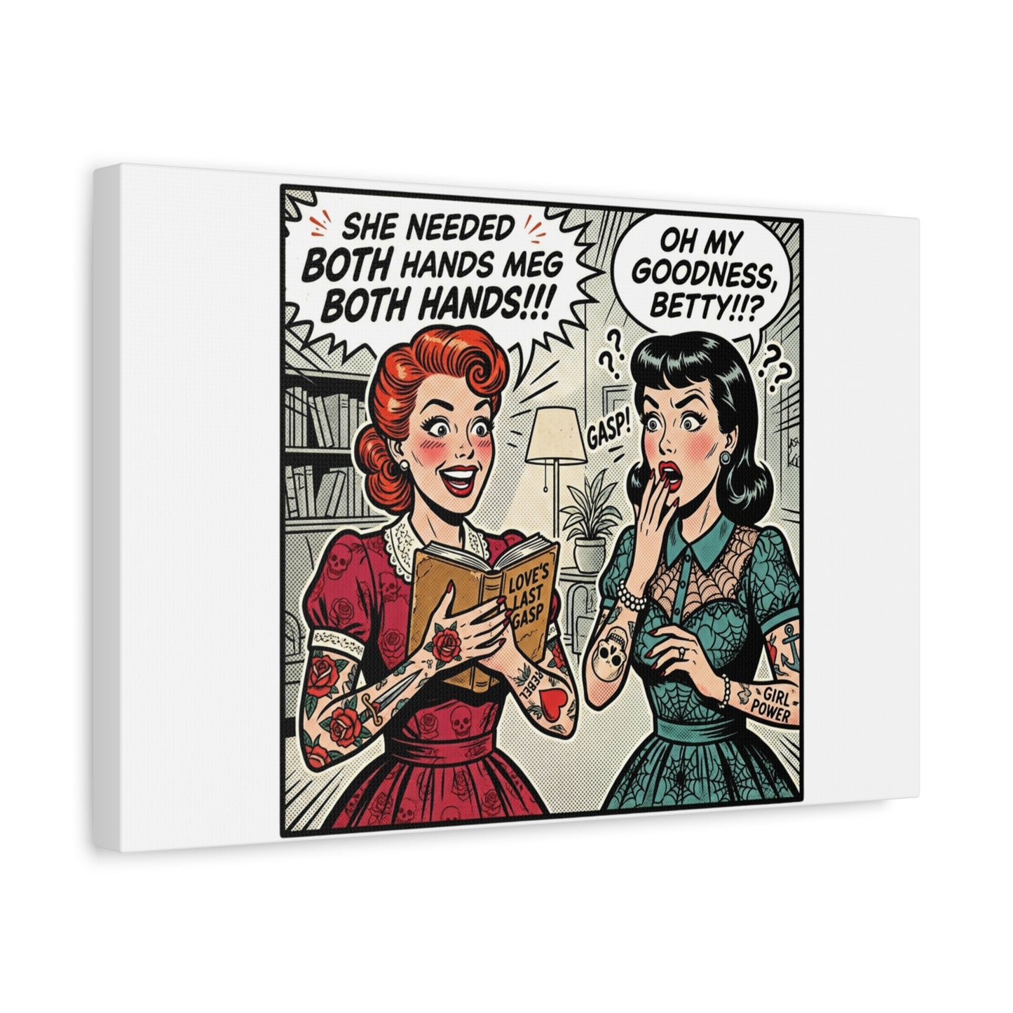Bookish Comic Panel Matte Canvas | Book Lover, Reading Decor