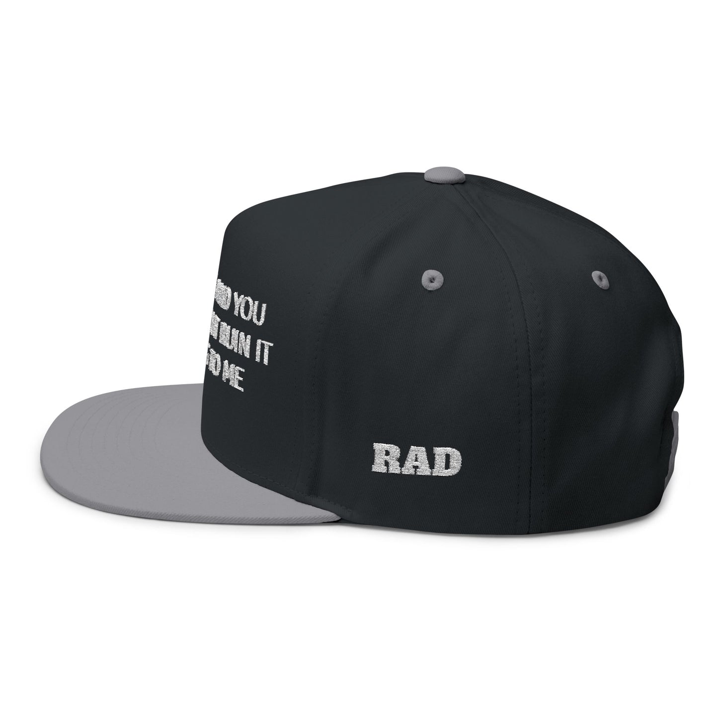 Flat Bill Cap — "If I'm Happy and You Know It " Embroidered Snapback