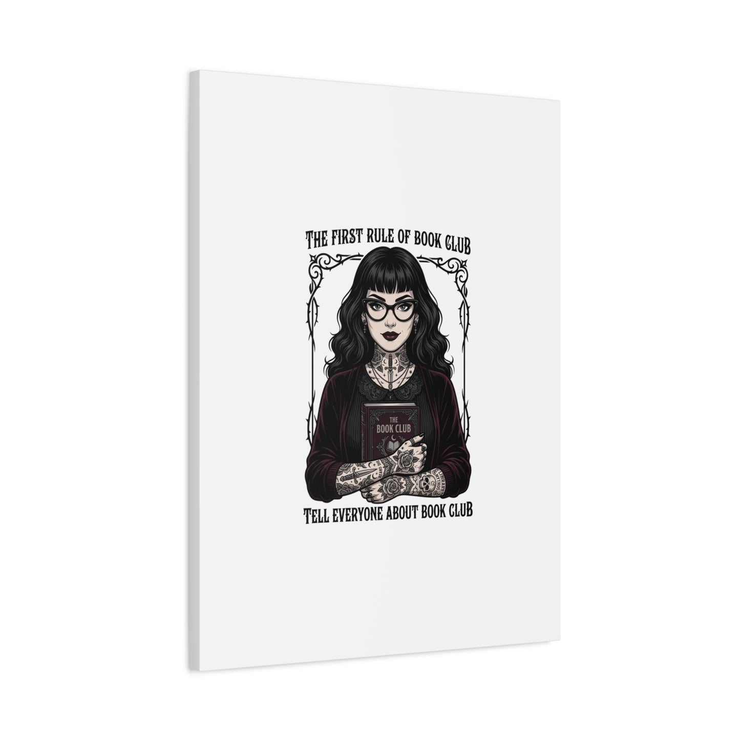 Book Club Rule Canvas | Book Lover, Dark Academia Reading Decor