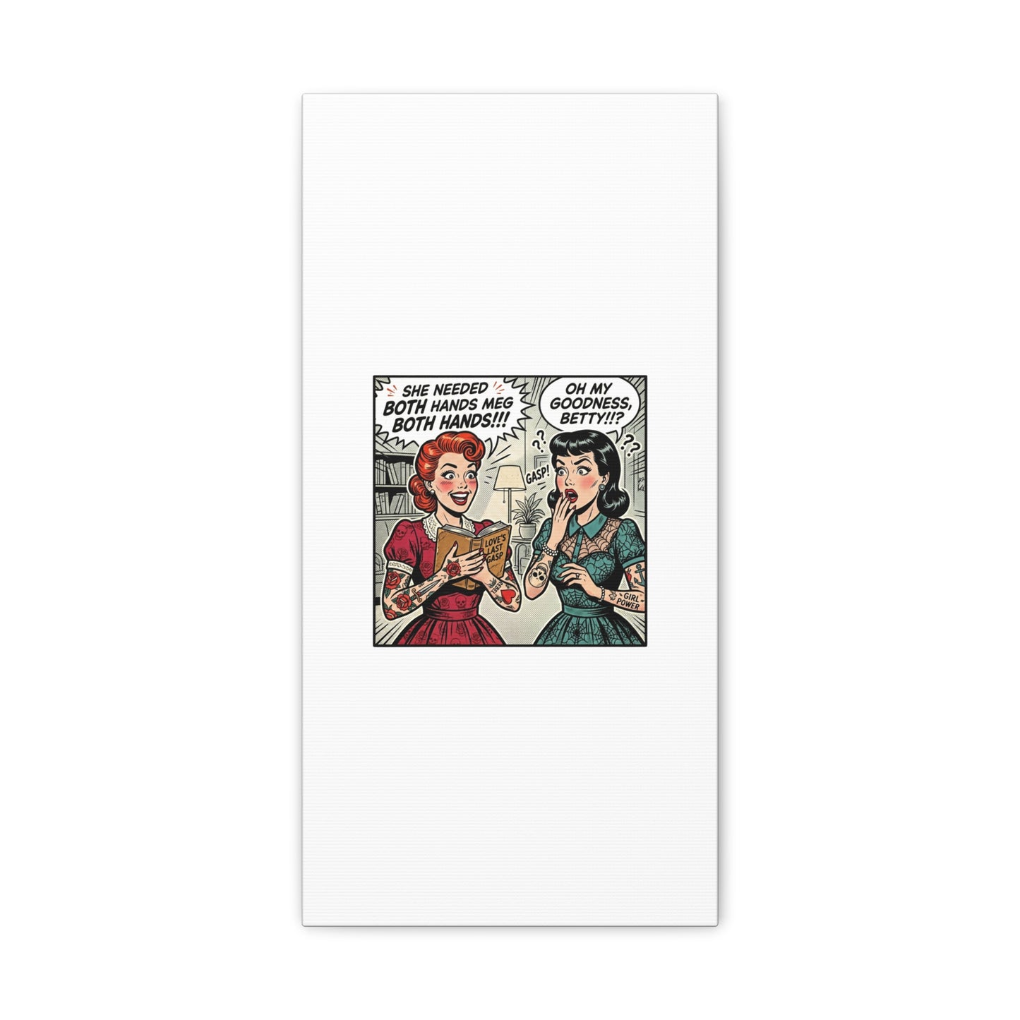 Bookish Comic Panel Matte Canvas | Book Lover, Reading Decor