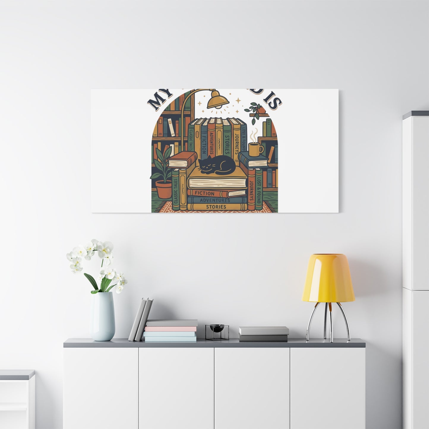 My Weekend Is Fully Booked Canvas | Book Lover, Cozy Reader Art