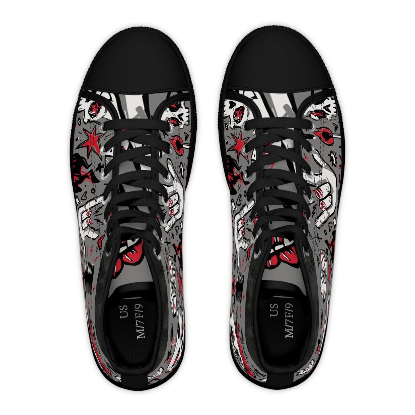 Women's Not A Phase High Top Sneakers — Rock Skull Punk Graphic Canvas Shoes