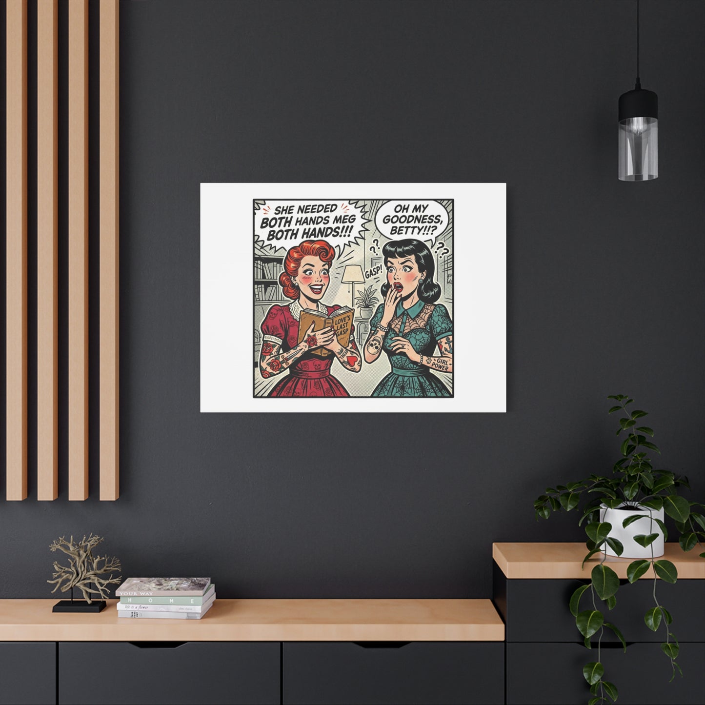 Bookish Comic Panel Matte Canvas | Book Lover, Reading Decor