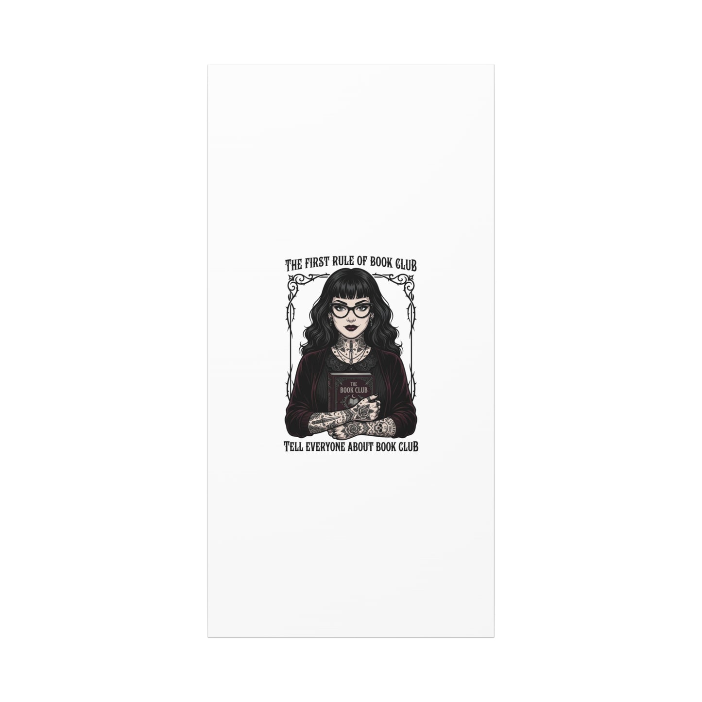 Book Club Rule Canvas | Book Lover, Dark Academia Reading Decor