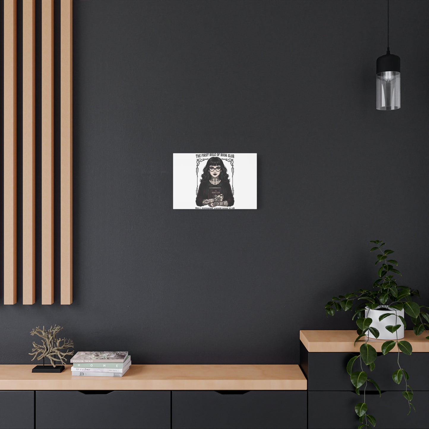 Book Club Rule Canvas | Book Lover, Dark Academia Reading Decor
