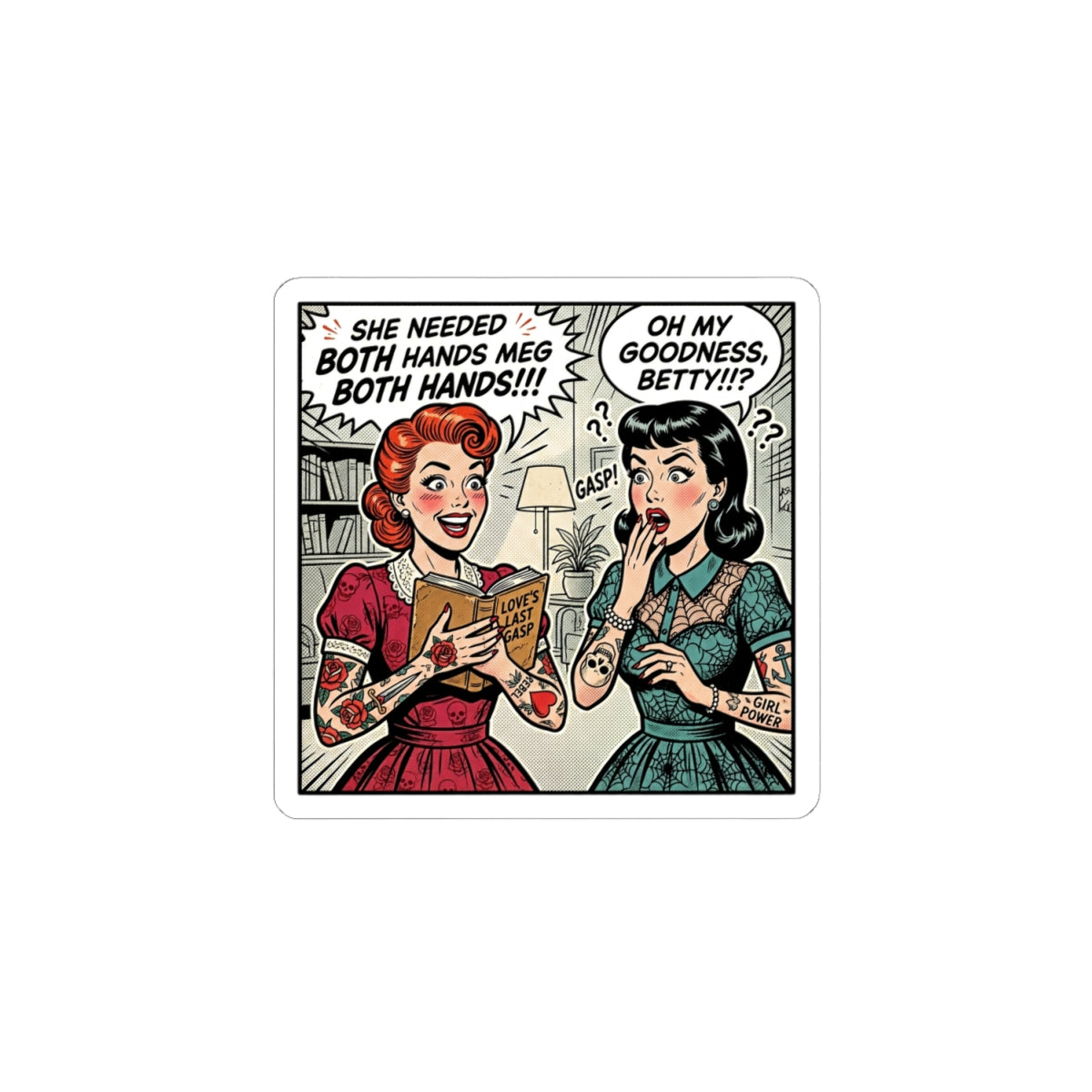 Bookish Comic Panel Kiss-Cut Stickers | Reading Sticker, Cozy Reader