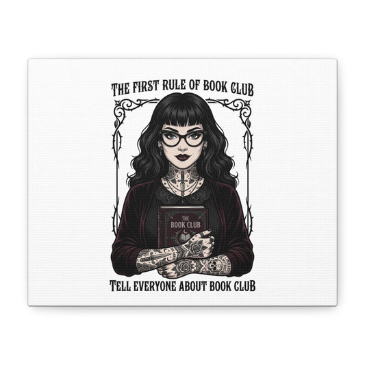 Book Club Rule Canvas | Book Lover, Dark Academia Reading Decor