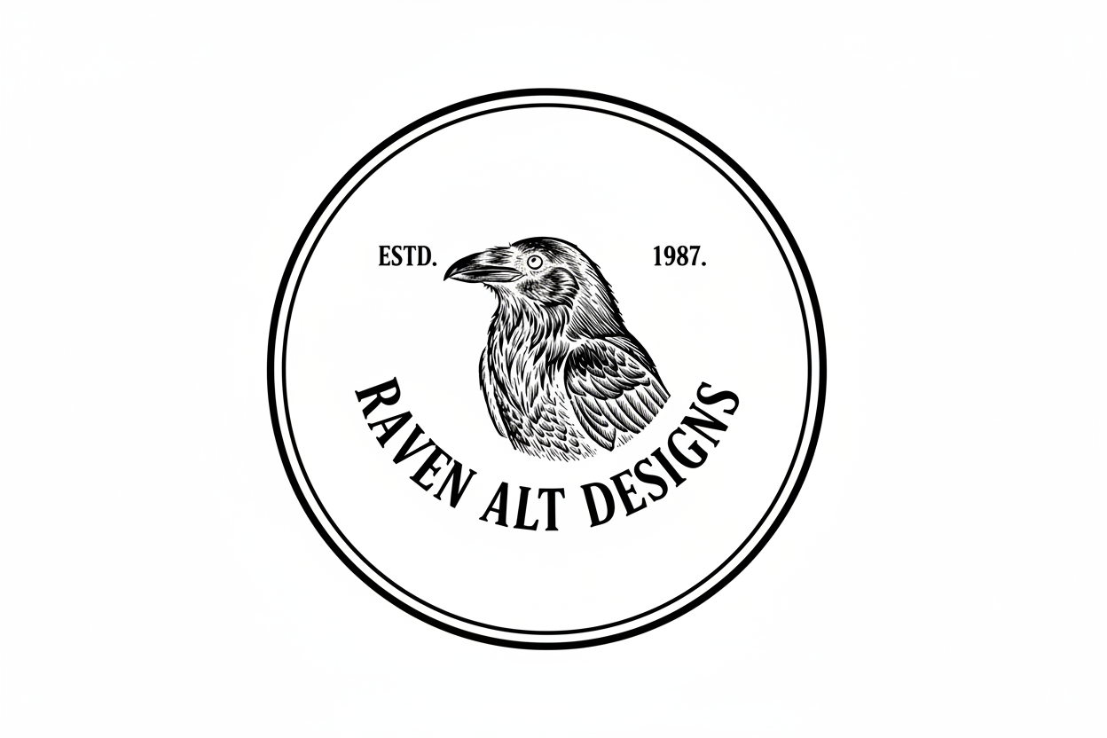 Inverted Raven Alt Designs Logo with period
